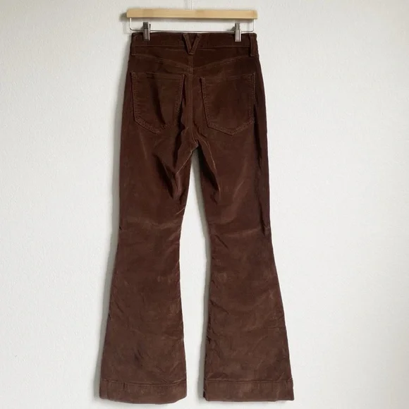 Veronica Beard Sheridan Bell Bottom Flare Corduroy Pants in Brown Size 25 - Picture 9 of 15